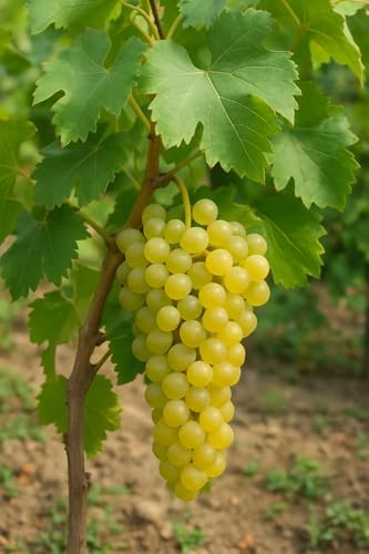 Moscato Grape Plant (Muscato Grape/Mascato Grape/Muscat Grape) – Rooted in 4" Pot, 100% Survival Guaranteed, Approx. 14" Tall – Living Plant for Home Garden & Vineyard by Pilestone