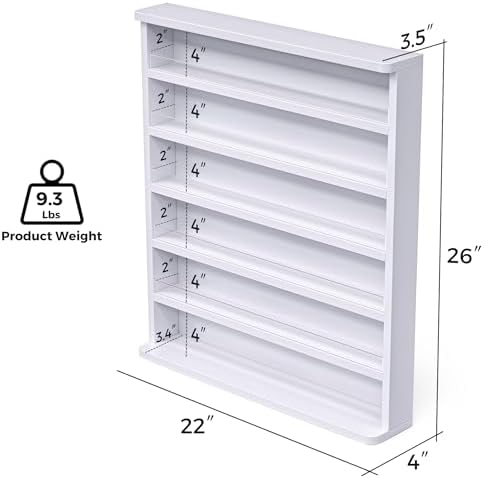 Wood Nail Polish Rack, 6 Tiers Nail Polish Storage & Display Shelf (White) - Image 2