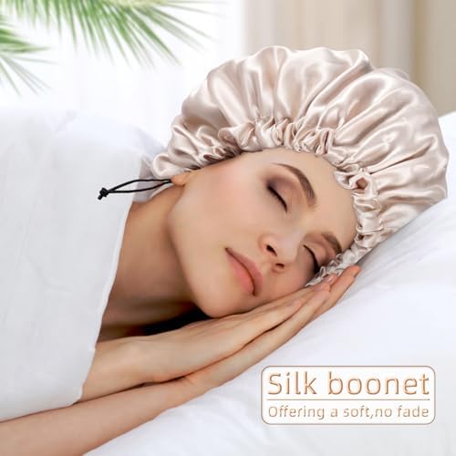 Edoneery Satin Bonnet for Sleeping Women, Double Layer Adjustable Sleep Cap - Image 3