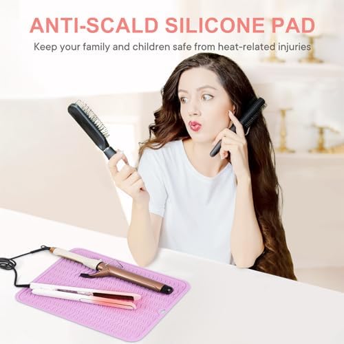 Suafrnut Oversize Silicone Heat Resistant Mat for Hair Tools(14.2" x 11") - Image 2
