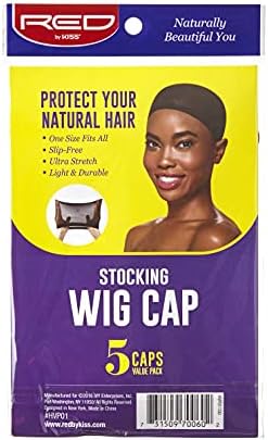 Red by Kiss Stocking Wig Cap 5 PCS (Black) - Image 3