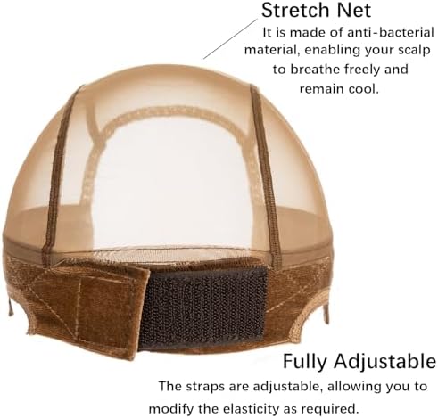 Wig Caps with Grip Band for Keeping Wigs in Place 5X4 HD Wig Caps for Women Adjustable Wig Grip Cap Band Stocking Wig Caps Wide Transparent Lace for Front Wig Cap for Wig Making (Light Brown) - Image 4