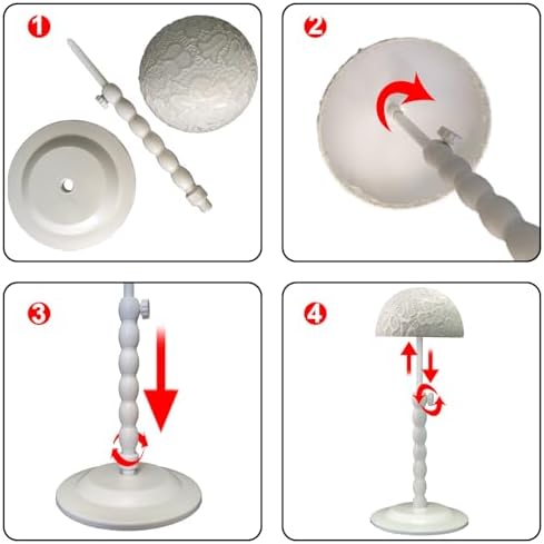 Wig Stand,1pc Adjustable 12"-19" White Non-Slip Wig Head Holder With Lace - Image 7