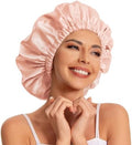 Edoneery Satin Bonnet for Sleeping Women, Double Layer Curly Hair Cap by Edoneery
