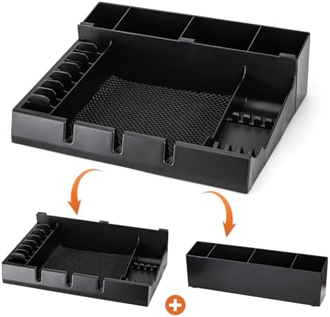 Hedume Hair Salon Styling Tools Organizer with Anti-Slip Mat, Detachable Multifunctional Stylist Tool Tray Organizer for Hair Brush, Combs, Clips, Scissor, Shaver, Clippers, Trimmers & Other Tools - Image 2