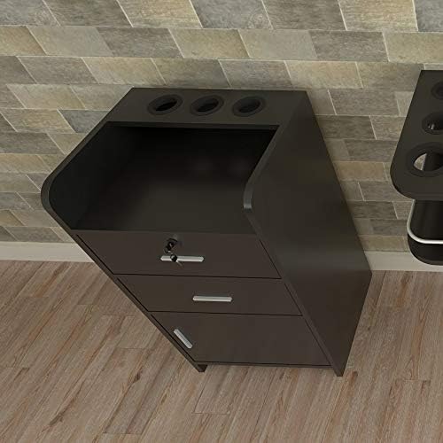 Barber Hair Styling Station, Black, Wall Mount - Image 6