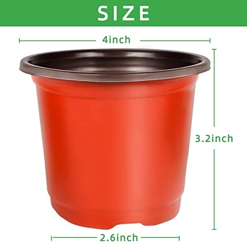 TDHDIKE 4" Small Plastic Plant Nursery Pots 100Pcs with Labels - Image 2