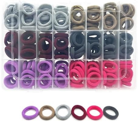 288 Pcs Toddler Hair Ties, Soft Seamless Cotton Baby Hair Ties, Multicolor Small Hair Bands for Little Girls and Kids, Elastic Hair Accessories Ponytail Holders (Retro Color) by Unknown
