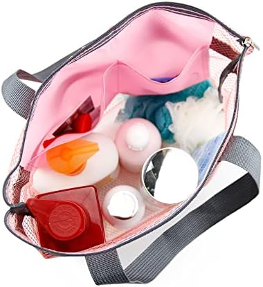 TOPASION Mesh Shower Caddy Bag Portable Hanging Toiletry and Bath Organizer with Zipper for Travel, Gym, Camping, College Dorms, Beach - Image 4