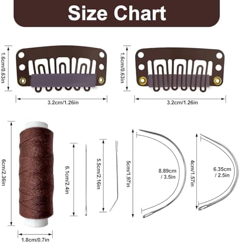 MUIIGOOD 50Pcs 32mm Hairpieces Snap Clips U Shape Wig Clips - Image 2