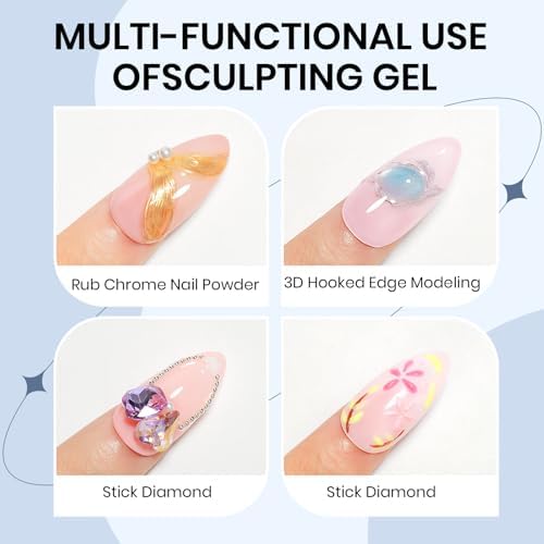 3d Gel Nail Art Set Non Stick Hand Solid Builder Gel No Wipe 3d Gels - Image 5