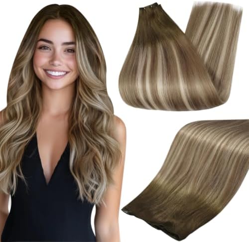 Full Shine Genius Weft Hair Extensions Real Human Hair 18 Inch 80g by FullShine