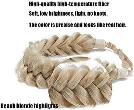 Synthetic Hair Braided Headband Classic Wide Strands Wedding Disorderly Fluffy Braids Wig Band Women Beauty Accessory - Image 3