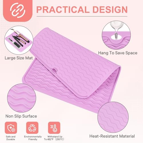Suafrnut Oversize Silicone Heat Resistant Mat for Hair Tools(14.2" x 11") - Image 4