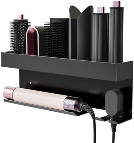 Affogato Storage Holder Compatible with Dyson Airwrap Styler, Curling Iron Wall Mount Holder Stand, Aluminum Hair Tool Organizer Rack for Bathroom by Affogato