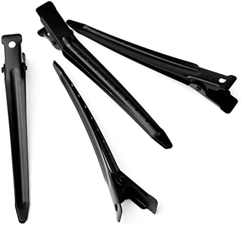 48 Packs Duck Bill Clips, Bantoye 3.35 Inches Rustproof Metal Alligator Curl Clips with Holes for Hair Styling, Hair Coloring, Black - Image 4