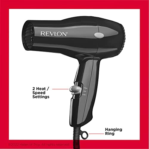 Revlon Compact Hair Dryer | 1875W Lightweight Design, Perfect for Travel, (Black) - Image 3
