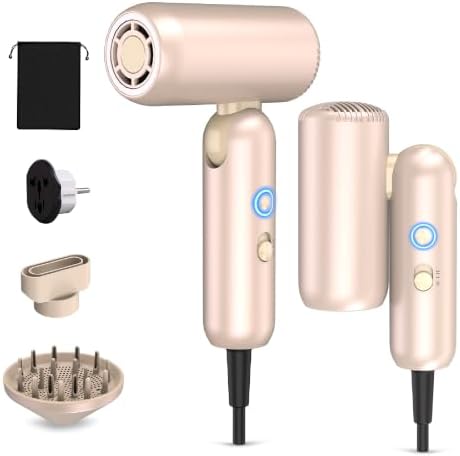 Mythsight StyleVibe High-Speed Dual Voltage Foldable Travel Hair Dryer by EffortlessStylingIntelligentHairCare