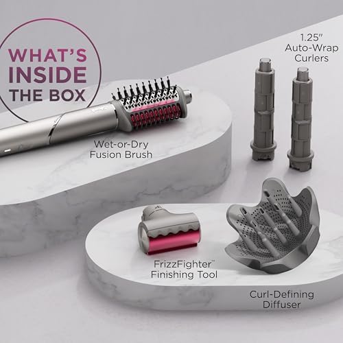 Shark FlexFusion Ceramic Air Styler, Diffuser+Curlers, Metallic Mist, HD642 - Image 5
