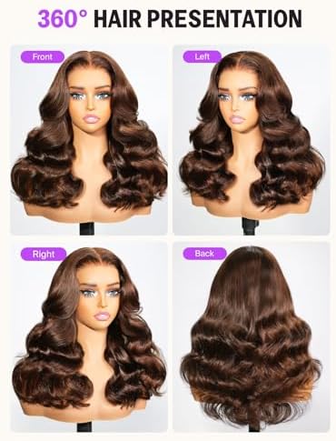 6x5 Chocolate Brown Body Wave Glueless Wigs Human Hair 20Inch - Image 5