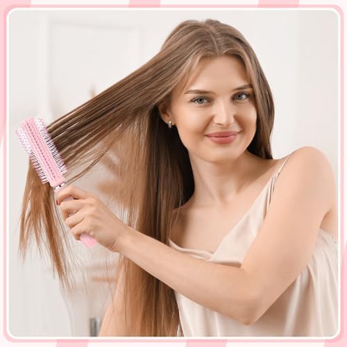 6 Pieces Detangling Styling Comb Set for Women and Men - Hair Brush for Straight, Curly, and All Hair Types(Pink) - Image 5