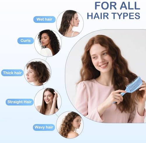 Curly Hair Brush & Curl Defining Brush – Easily Detangles Knots with Less Pulling – Styles Wet or Dry Hair, Tames Frizz for All Curl Types (Pink) - Image 5