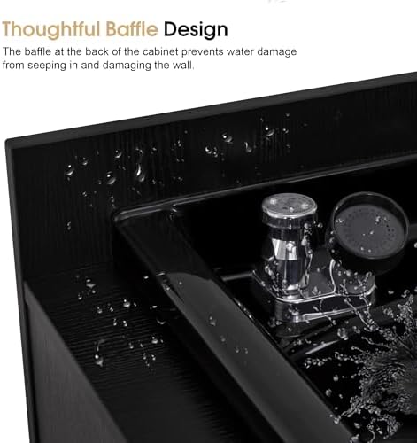 BarberPub Barber Storage Shampoo Station with Bowl & Cabinet 7131 (Black) - Image 7