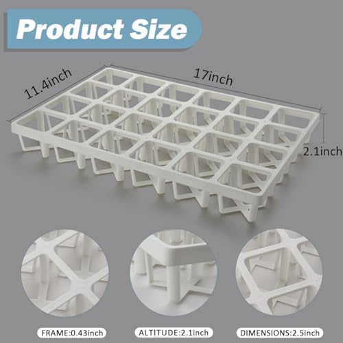 RooTrimmer 5 Pack Planting Pots Moving Trays for 3 inch(2.7 inch for Exact) Square Nursery Pots, 24 Cell Pots Carrier Holders(White) - Image 3