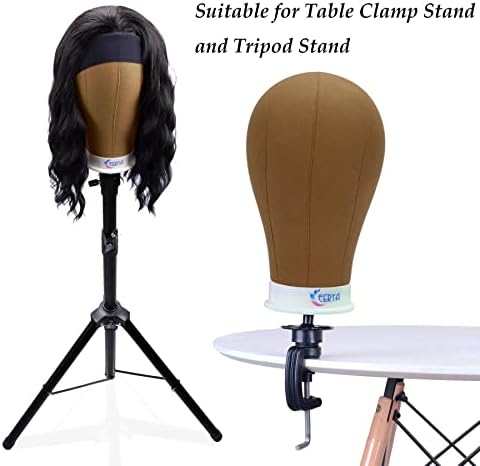 EERYA 23 Inch Wig Head Stand Set for Wig Making Display Styling Training - Image 4