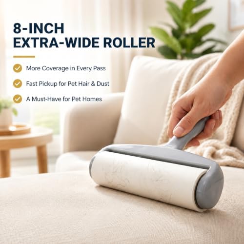 8 Inch Extra Sticky Large Lint Roller Refills, 4 Refills - Image 4