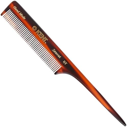 Kent 8T Rat Tail Combs Teasing Comb for Hair Styling and Sectioning, Handmade Fine Tooth Comb Parting Combs for Braiding Hair and Styling for Women, Saw Cut and Hand Polished, Made in England by KENT