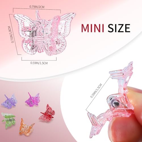 Teenitor Mini Butterfly Hair Clips, Y2K Glitter Butterfly Clips 32Pcs - Image 2