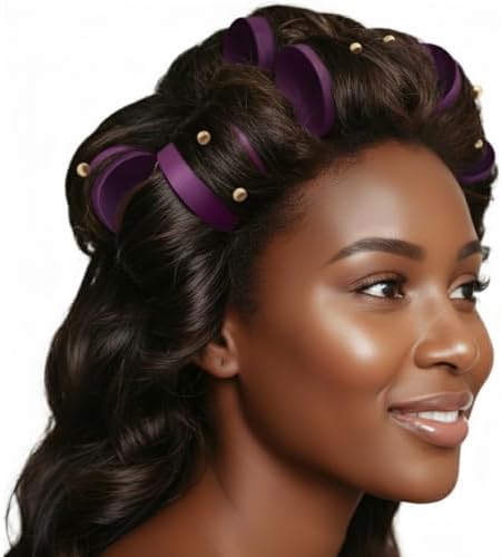 DONNA Rollers 1.75” – 12-Pack Plastic Hair Rollers for Heatless Styling, Large Snap-On Curlers for Smooth Curls & Volume, Reusable Clip-Style Rollers for Women, Durable Salon Hair Rollers, Purple - Image 4
