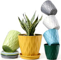 6 Pack Plant Pots with Drainage Holes, 4 Inch Plastic Indoor Flower Pots, Succulent Pots for Orchids, Violets, Succulents, Herbs and Other Small Plant, Multicolor by Unknown