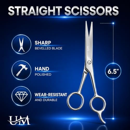 UM Supplies Scissors 6.5 | Premium Barber Shears For Hair Cutting | Multiple Purpose Cutting Scissors | Haircut Scissors For Salon I Women | Mens | kids I Pets - Image 2