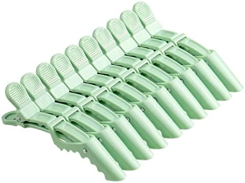 10pcs/set Croc Clips Transparent Plastic Hairdresser Clip Hair Styling Sectioning Barrettes Professional Non Slip Alligator Clip Salon DIY Accessories(10pcs-Avocado Green) - Image 2
