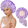 CHLINS Double Layer Satin Bonnet for Sleeping, Hair Bonnet for Curly Hair by CHLINS