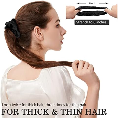 ADRIONE Satin Scrunchies for Women & Girls - 60 Pack Silk Scrunchies for Curly Hair - Image 5