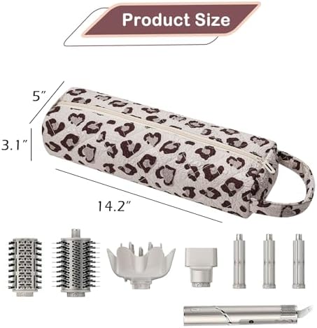RSRSLEII Quilted Hair Tools Travel Bag with Leopard Pattern, Foldable - Image 3