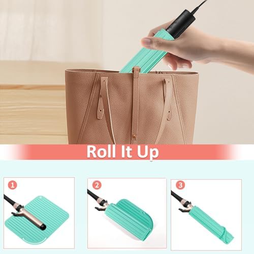 2 Pack Heat Resistant Mat Large Silicone Hot Hair Tools Holder for Curling Irons Flat Iron Hair Styling Tools Mat Portable Vanity Pad - Image 3