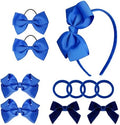baotongle 11pcs Royal Blue School Hair Accessories Set Uniform Hair Bow Headband Clips Hair Ties Curly Bows for Little Toddler School Girls (Royal Blue) by baotongle