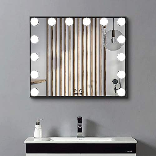 Nitin Hollywood Vanity Mirror with Lights, Black Lighted Makeup Mirror with 14 Bulbs, Tabletop or Wall Mounted Vanity Mirror for Bedroom Dressing Room (Black) - Image 4
