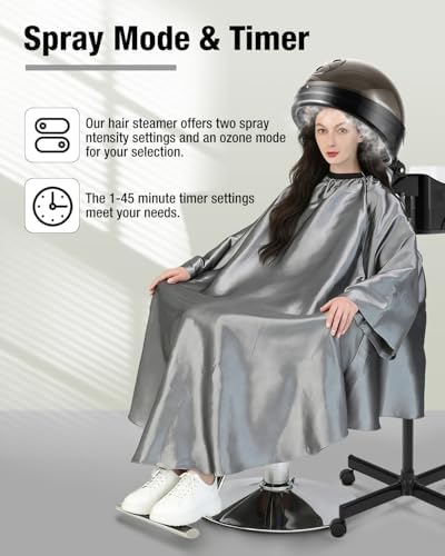 Professional Hair Steamer Adjustable Height Standing Hair Steamer Black - Image 4