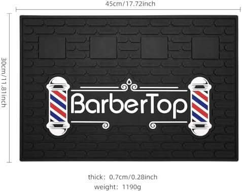 Magnetic Barber Mat for Clippers, 17.7 x 11.8 in, 4 Strong Magnetic Organizer Stations for Heavy Clippers and Trimmers, Professional Anti-Slip Rubber Heat Resistant Barber Table Mat for Hairstylist - Image 2