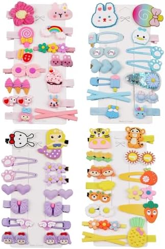 Candy-colored kid's hair accessories, flower and fruit, rainbow hairpin set, girl cartoon animal cute hairpin,Package include 56pcs Hair Clips by CISMARK