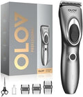 Hair Clippers for Men, Cordless Hair Clipper Kit, Adjustable 4 Length Setting, 2-Speed Settings, Replaceable Ceramic Blade Heads, Rechargeable Hair Clippers for Family (Grey) by Unknown