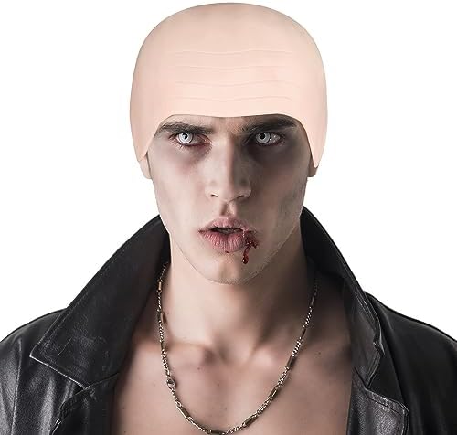 4 PCS Halloween Makeup Latex Bald Cap 4 PCS Nylon Head Wig Cap - Image 5