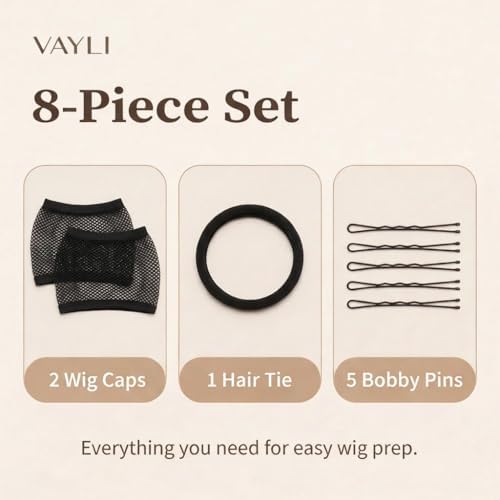 Wig Cap for Long Hair, 2 Large Mesh Hair Nets, Black, 8 Pc Set - Image 3