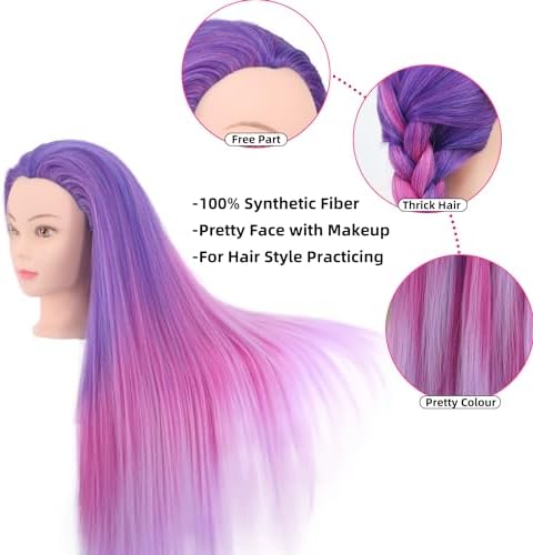 Mannequin Head with Hair, 29'' Manikin Cosmetology Doll Head with hair - Image 4