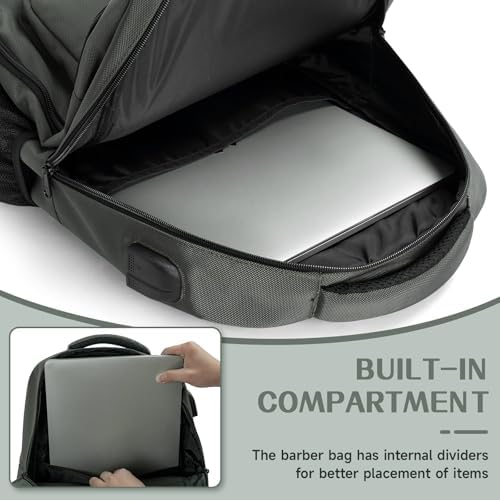 TORIBIO Barber Supplies Bag Backpack for Men, Clipper Tool Bookbag - Image 4